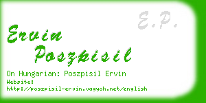 ervin poszpisil business card